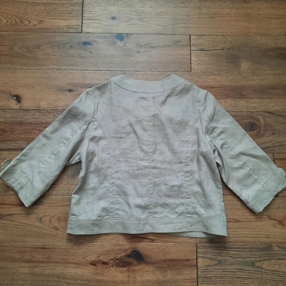 Marvin Richards Linen 3/4 Sleeve Button Front Jacket - Picture 5 of 13